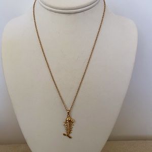 Gold Plated Fish Bones Necklace